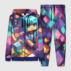 Женский 3D-костюм Minecraft 2 0, цвет: 3D-синий