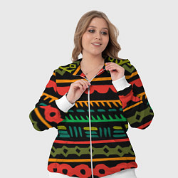 Женский 3D-костюм Этнический орнамент на черном, цвет: 3D-белый — фото 2