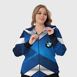 Женский 3D-костюм BMW metalic blue abstract, цвет: 3D-черный — фото 2