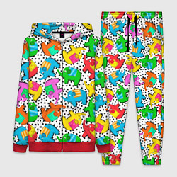 Женский 3D-костюм Нашивки слоники паттерн, цвет: 3D-красный