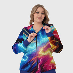Женский 3D-костюм Разряд неоновых молний - нейроарт, цвет: 3D-синий — фото 2