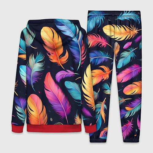 Женский костюм Разноцветные переливающиеся перья / 3D-Красный – фото 2