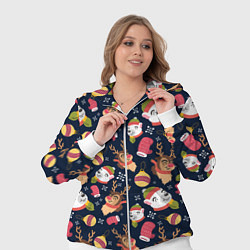 Женский 3D-костюм Новогодний детский паттерн с животными, цвет: 3D-белый — фото 2