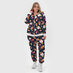 Женский 3D-костюм Новогодний детский паттерн с животными, цвет: 3D-белый — фото 2