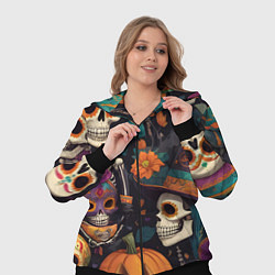 Женский 3D-костюм Хэллоуин страшилки черепа, цвет: 3D-черный — фото 2