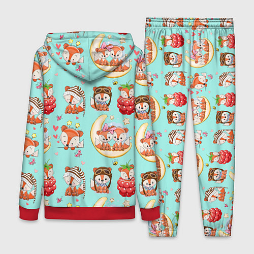 Женский костюм Мультяшные зверушки цветной паттерн / 3D-Красный – фото 2