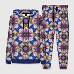 Женский 3D-костюм Пестрый калейдоскопический узор, цвет: 3D-синий