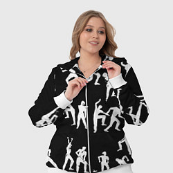 Женский 3D-костюм Silhouettes of moving people, цвет: 3D-белый — фото 2