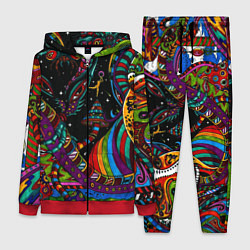 Женский 3D-костюм Оптический узор девушка, цвет: 3D-красный