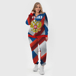 Женский 3D-костюм Цвета флага России, паттерн, цвет: 3D-красный — фото 2
