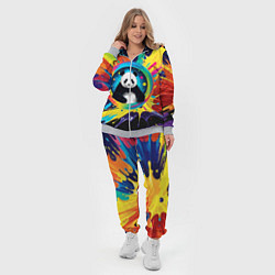 Женский 3D-костюм Панда на фоне взрыва красок, цвет: 3D-меланж — фото 2