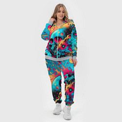 Женский 3D-костюм Абстракция с черепом - нейроарт, цвет: 3D-меланж — фото 2