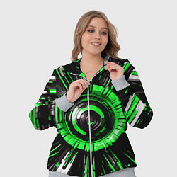 Женский 3D-костюм Чёрно-зелёная сфера киберпанк, цвет: 3D-меланж — фото 2