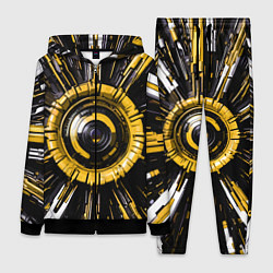 Женский 3D-костюм Чёрно-жёлтая сфера киберпанк, цвет: 3D-черный