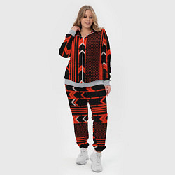 Женский 3D-костюм Красные обои на чёрном фоне, цвет: 3D-меланж — фото 2