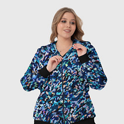 Женский 3D-костюм Абстрактная текстура синий пёстрый, цвет: 3D-черный — фото 2