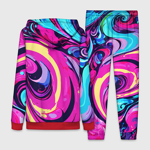 Женский костюм Сине-розовый узор / 3D-Красный – фото 2