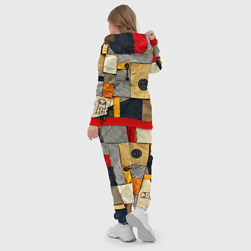 Женский костюм Ретро пэчворк / 3D-Красный – фото 5