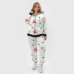 Женский 3D-костюм Новогодние олени с ёлками, цвет: 3D-черный — фото 2