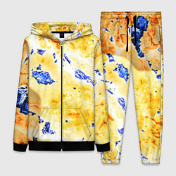 Женский 3D-костюм Сине-золотая абстракция, цвет: 3D-черный