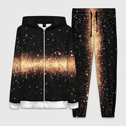 Женский 3D-костюм Огненные искры на черном, цвет: 3D-белый