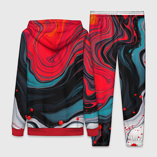 Женский костюм Абстракция эбру / 3D-Красный – фото 2