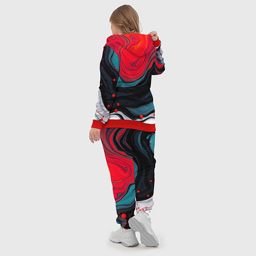 Женский костюм Абстракция эбру / 3D-Красный – фото 5