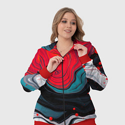 Женский 3D-костюм Абстракция эбру, цвет: 3D-красный — фото 2