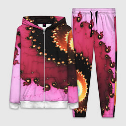 Женский 3D-костюм Фрактал узор розовый, цвет: 3D-белый