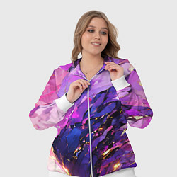 Женский 3D-костюм Фиолетово-розовая абстракция, цвет: 3D-белый — фото 2