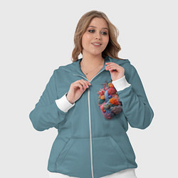 Женский 3D-костюм Яркое сердце из кораллов в морском стиле, цвет: 3D-белый — фото 2