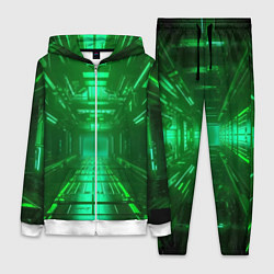 Женский 3D-костюм Зелёный коридор, цвет: 3D-белый