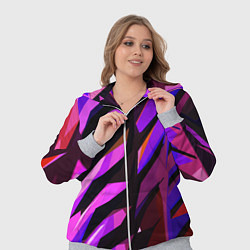 Женский 3D-костюм Фиолетово -чёрная абстракция, цвет: 3D-меланж — фото 2