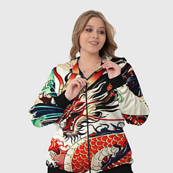 Женский 3D-костюм Красный дракон в японском стиле ирезуми, цвет: 3D-черный — фото 2