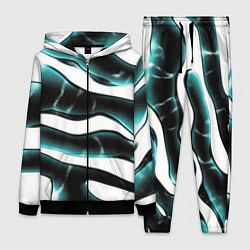 Женский 3D-костюм Абстрактный черно-зеленый камуфляж, цвет: 3D-черный