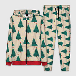 Женский 3D-костюм Новогодняя ель, цвет: 3D-красный