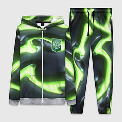 Женский 3D-костюм Зеленый неоновый камуфляж, цвет: 3D-меланж