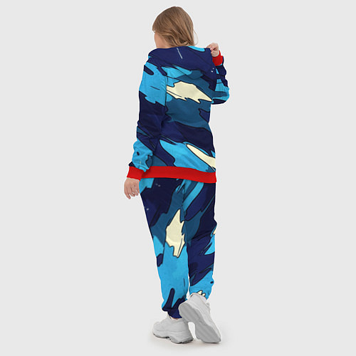 Женский костюм Синий камуфляж русская сила / 3D-Красный – фото 5