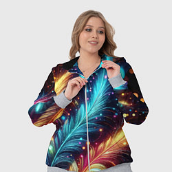 Женский 3D-костюм Неоновые разноцветные перья, цвет: 3D-меланж — фото 2