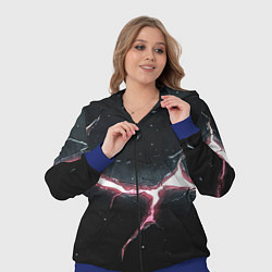 Женский 3D-костюм Разлом на черной плите, цвет: 3D-синий — фото 2