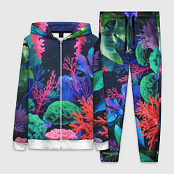 Женский 3D-костюм Подводный мир с кораллами, цвет: 3D-белый