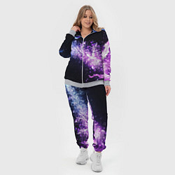 Женский 3D-костюм Фиолетово-синяя абстрактная волна, цвет: 3D-меланж — фото 2