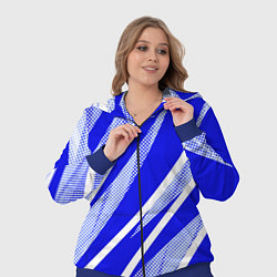 Женский 3D-костюм Абстрактный синий полосатый, цвет: 3D-синий — фото 2