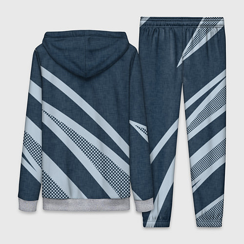 Женский костюм Sport синий текстурный с полосами / 3D-Меланж – фото 2