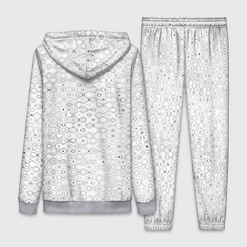 Женский костюм Белый с абстрактным узором / 3D-Меланж – фото 2