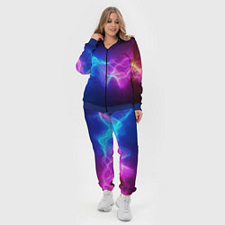 Женский 3D-костюм Звуковая волна неоновый узор, цвет: 3D-синий — фото 2