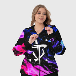 Женский 3D-костюм Doom flame neon, цвет: 3D-черный — фото 2