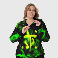 Женский 3D-костюм Doom кислотный снег в огне лого, цвет: 3D-черный — фото 2