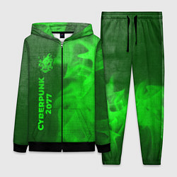 Женский 3D-костюм Cyberpunk 2077 - green gradient по-вертикали, цвет: 3D-черный