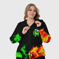 Женский 3D-костюм Амонг ас огненная текстура, цвет: 3D-черный — фото 2